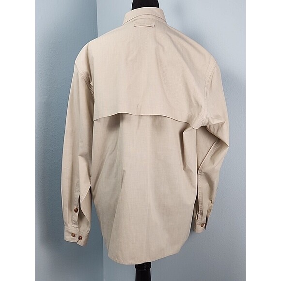 Orvis Mens Medium Long Sleeve Khaki Fishing Shirt Mesh Lined Vented Back - Picture 11 of 16